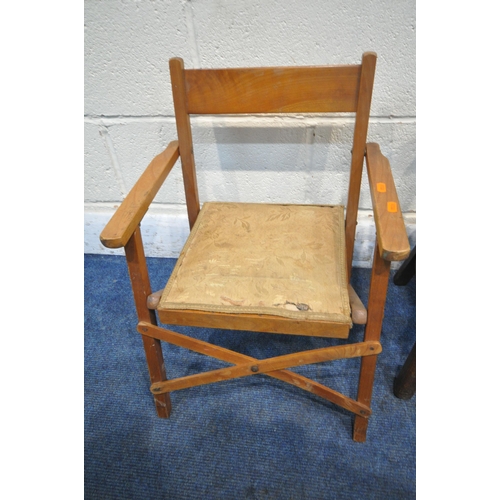 1216 - A VARIETY OF CHILDS CHAIRS, to include a Thorens movement 'Mary had a little lamb' folding chair, tw... 