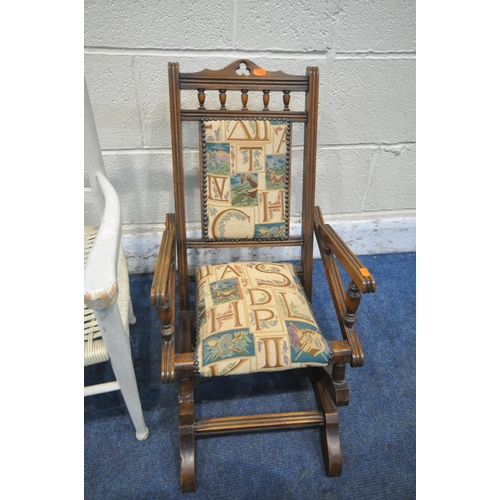 1217 - THREE CHILDS CHAIRS, to include a Morris and Co style bobbin turned corner chair, an oak American st... 