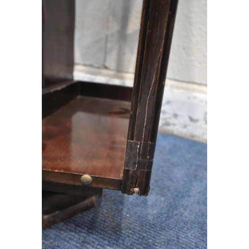 1245 - AN EDWARDIAN MAHOGANY REVOLVING BOOKCASE, 50cm squared x height 78cm (condition report: some slats r... 