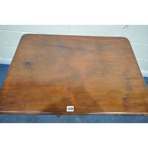 1246 - A VICTORIAN MAHOGANY TILT TOP TRIPOD TABLE, raised on a turned support and three shaped legs, width ... 