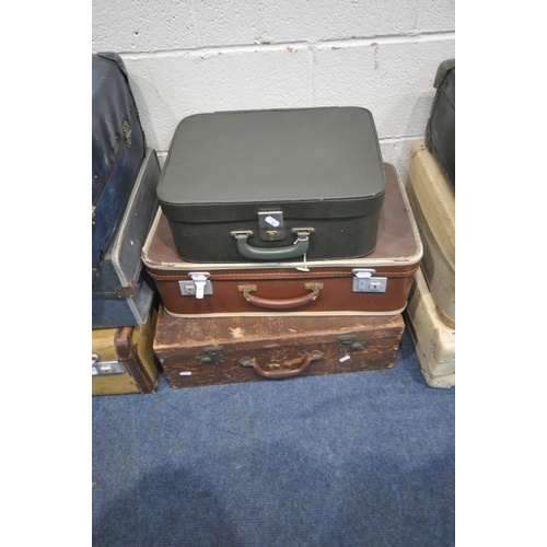 1281 - ELEVEN TRAVELING CASES, of various shapes, sizes, styles, colours, etc (condition report: all with i... 