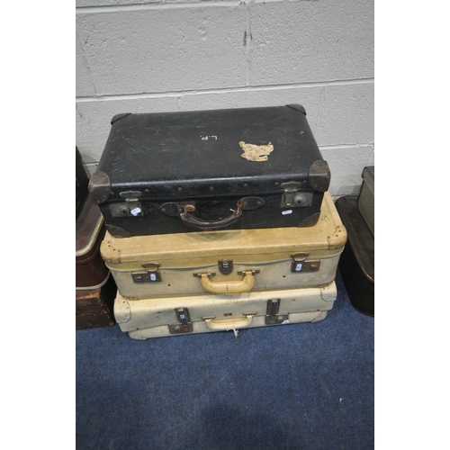 1281 - ELEVEN TRAVELING CASES, of various shapes, sizes, styles, colours, etc (condition report: all with i... 