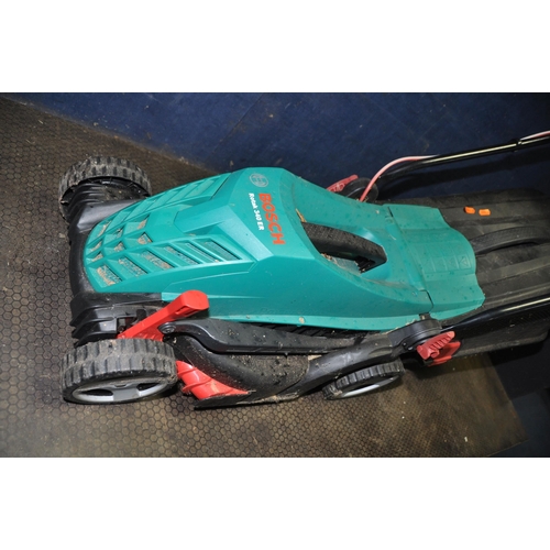 1058 - A BOSCH ROTAK 340ER ELECTRIC LAWN MOWER with collection box (PAT pass and working)