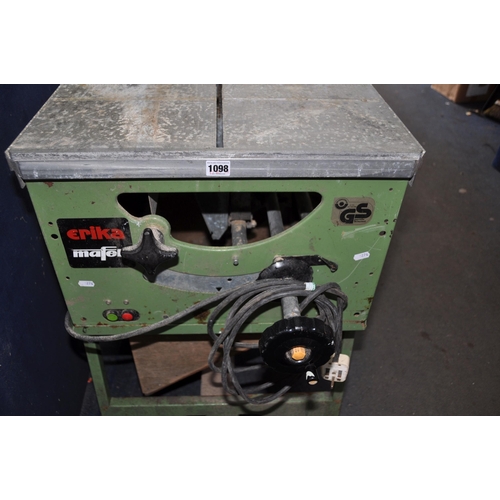 1098 - AN ERICA MAFELL SITE SAW ON STAND with 10in blade fitted (PAT pass and working but switch may need a... 