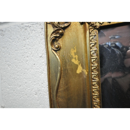 1291 - A RECTANGULAR GILT FRAME BEVELLED EDGE WALL MIRROR, 108cm x 79cm, along with a smaller gilt frame be... 