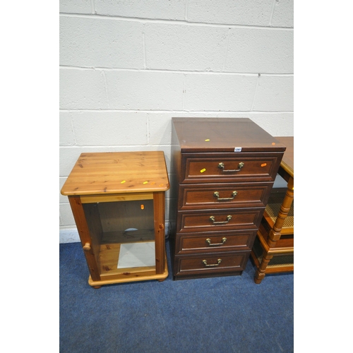 1297 - A VARIETY OF OCCASIONAL FURNITURE, to include a G plan chest of five drawers, width 51cm x depth 46c... 