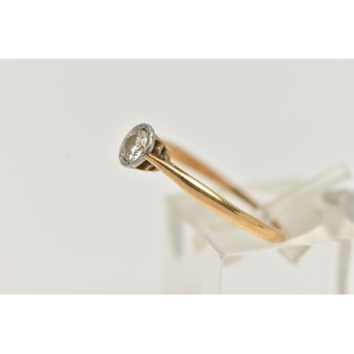 40 - AN 18CT GOLD SINGLE STONE DIAMOND RING, the brilliant cut diamond within an illusion setting, estima... 