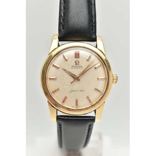 51 - AN OMEGA AUTOMATIC SEAMASTER WRISTWATCH, the circular face with gold coloured hour markers and hands... 