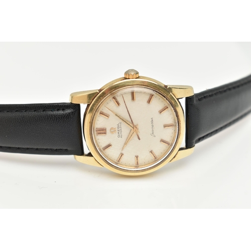 51 - AN OMEGA AUTOMATIC SEAMASTER WRISTWATCH, the circular face with gold coloured hour markers and hands... 