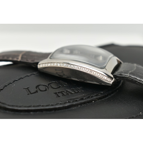 57 - A 'LOCMAN ITALY' WRISTWATCH, quartz movement, black tonneau dial with Roman numeral markers and diam... 