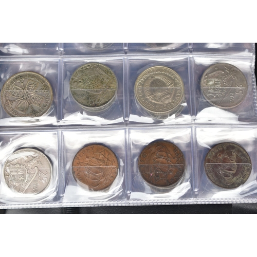 122 - A SMALL COIN ALBUM OF MIXED COINAGE, to include Silver Crown size 1896 Morgan Dollar, France 10 Fran... 