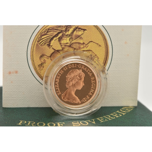 128 - A ROYAL MINT 1980 BOXED GOLD PROOF SOVEREIGN COIN, 9.167 fine, 7.98 gram, 22.12mm diameter, includes... 