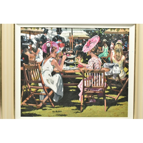 306 - SHERREE VALENTINE DAINES (BRITISH 1959) 'AFTERNOON TEA AT ASCOT' a signed limited edition print on b... 