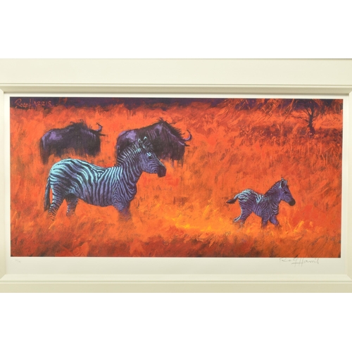 312 - ROLF HARRIS (AUSTRALIA 1930) ' ZEBRA AND WILDEBEEST', a signed limited edition print on paper, 50/19... 