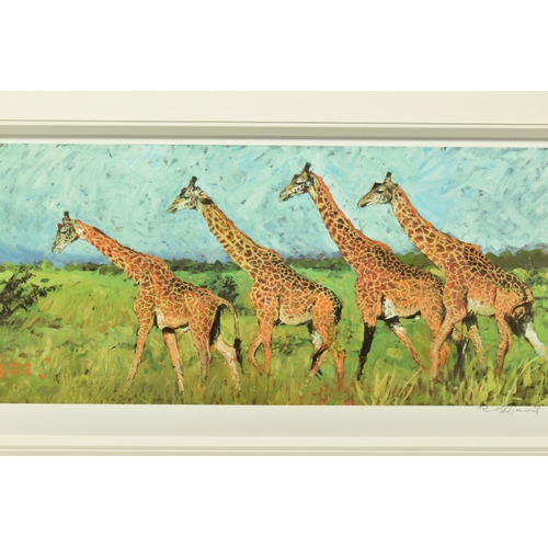 314 - ROLF HARRIS (AUSTRALIAN 1930-2023) 'FOUR GIRAFFES' a limited edition print on paper, 74/195 with cer... 