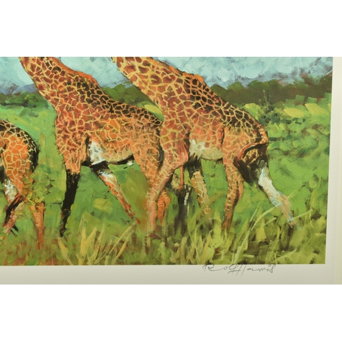 314 - ROLF HARRIS (AUSTRALIAN 1930-2023) 'FOUR GIRAFFES' a limited edition print on paper, 74/195 with cer... 