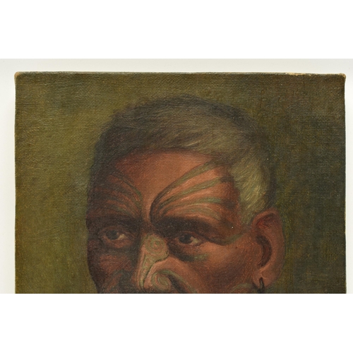 320 - VERA CUMMINGS (NEW ZEALAND 1891-1949) A PORTRAIT OF A MALE MAORI FIGURE, his face is adorned with ta... 