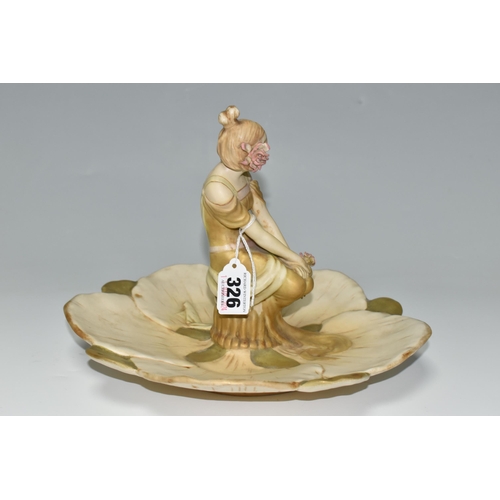 326 - A ROYAL VIENNA Ernst Wahliss porcelain Art Nouveau centrepiece, comprising a figure of a young lady ... 