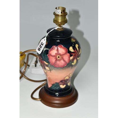 328 - 'A MOORCROFT 'OBERON' LAMP BASE, a late 20th century,
designed by Rachel Bishop, height 23cm includi... 