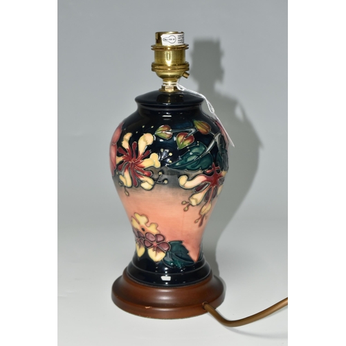 328 - 'A MOORCROFT 'OBERON' LAMP BASE, a late 20th century,
designed by Rachel Bishop, height 23cm includi... 