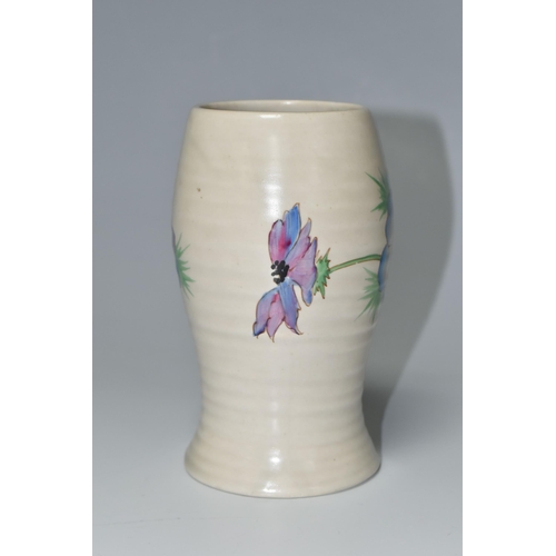 346 - A CLARICE CLIFF 'ANEMONE' DESIGN VASE, shape 583, decorated with pink, blue and orange Anemone flowe... 