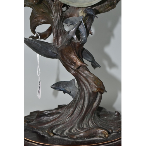 349 - A BRONZE FRANKLIN MINT SCULPTURE 'GUARDIANS OF THE WORLD' CRYSTAL BALL, by Steven Lord, a central cr... 