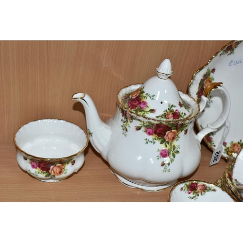 352 - A ROYAL ALBERT 'OLD COUNTRY ROSES' PATTERN TEA SET, comprising a teapot, cake plate, milk jug, sugar... 