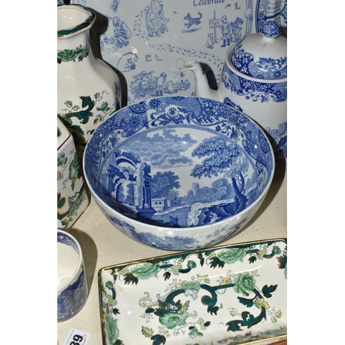 389 - A COLLECTION OF 20TH CENTURY MASONS IRONSTONE AND SPODE BLUE AND WHITE, ETC, including nine pieces o... 