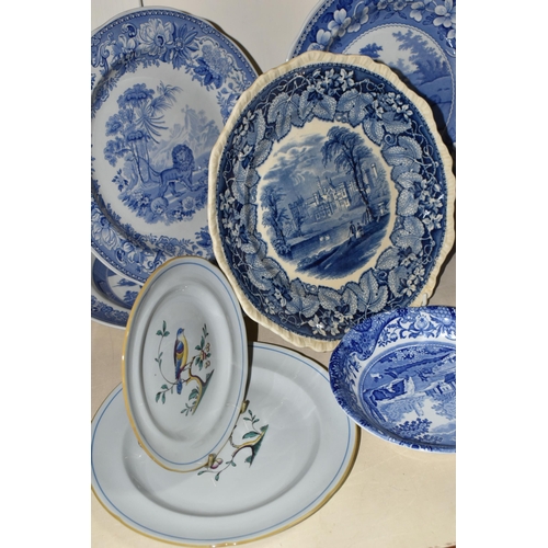 389 - A COLLECTION OF 20TH CENTURY MASONS IRONSTONE AND SPODE BLUE AND WHITE, ETC, including nine pieces o... 