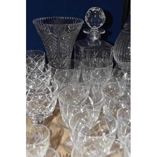 407 - A LARGE QUANTITY OF CUT CRYSTAL AND GLASSWARE, comprising a set of six Waterford 'Comeragh' pattern ... 