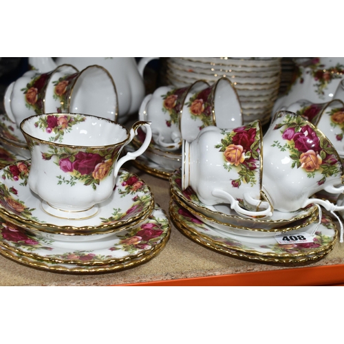 408 - A  QUANTITY OF ROYYAL ALBERT 'OLD COUNTRY ROSES' PATTERN DINNERWARE, comprising fourteen dinner plat... 