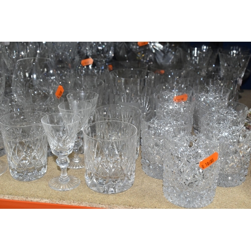 409 - A LARGE QUANTITY OF CUT CRYSTAL AND GLASSWARE, comprising wine glasses, ale glasses, whisky tumblers... 