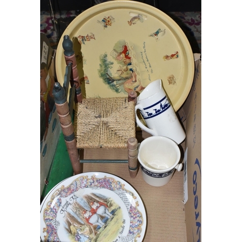 429 - AN EARLY 20TH CENTURY CHILD'S TOY WASHSTAND, with original swing mirror, height 39cm and a blue and ... 