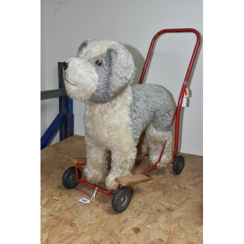 443 - A PEDIGEE PUSH-ALONG OR RIDE-ON DOG, c.1960's, complete and in fairly good condition with only minor... 