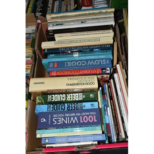 446 - SIX BOXES OF BOOKS & MAGAZINES containing over 220 miscellaneous book titles in hardback and paperba... 