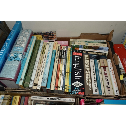 446 - SIX BOXES OF BOOKS & MAGAZINES containing over 220 miscellaneous book titles in hardback and paperba... 