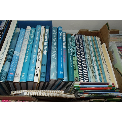 447 - FIVE BOXES OF BOOKS & MAPS to include a large quantity of Ordnance Survey Maps, Travel Guides, etc, ... 