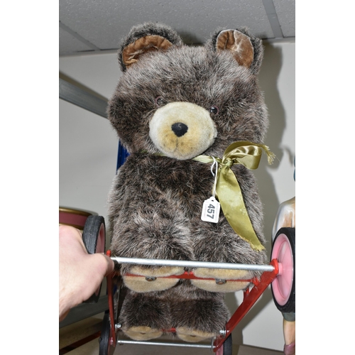 457 - A MODERN MERRYTHOUGHT FOR HARRODS PUSH-ALONG OR RIDE-ON PLUSH BEAR, made exclusively for Harrods wit... 