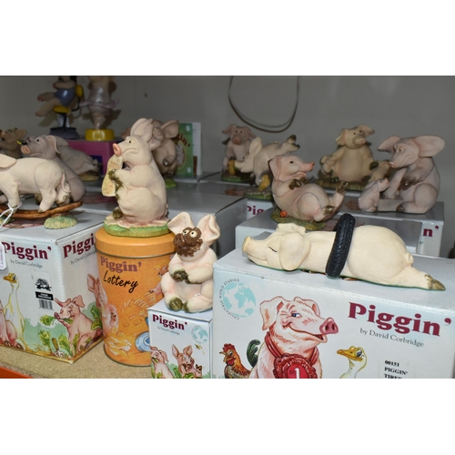 468 - A GROUP OF TWENTY BOXED 'PIGGIN' FIGURES BY DAVID CORBRIDGE, Collectable Worls Studios, comprising H... 