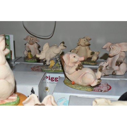 468 - A GROUP OF TWENTY BOXED 'PIGGIN' FIGURES BY DAVID CORBRIDGE, Collectable Worls Studios, comprising H... 