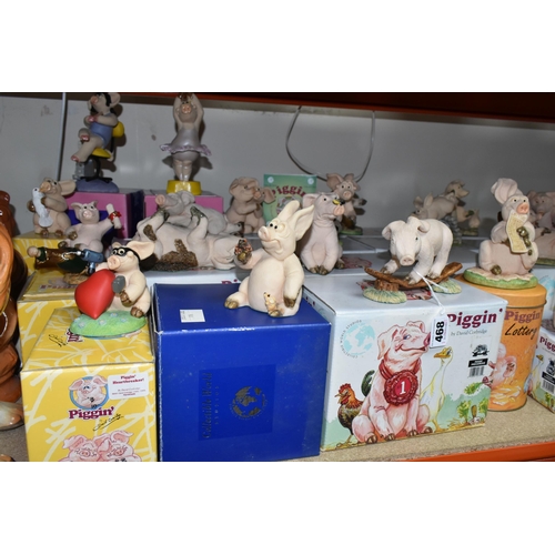 468 - A GROUP OF TWENTY BOXED 'PIGGIN' FIGURES BY DAVID CORBRIDGE, Collectable Worls Studios, comprising H... 