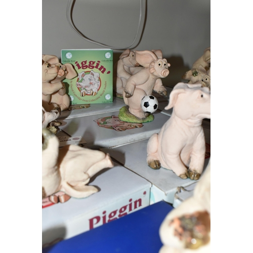 468 - A GROUP OF TWENTY BOXED 'PIGGIN' FIGURES BY DAVID CORBRIDGE, Collectable Worls Studios, comprising H... 