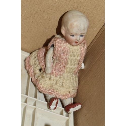 475 - ONE BOX OF EARLY 20TH CENTURY DOLLS ETC, to include a  bisque Lulu doll, a German bisque doll with c... 