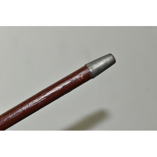 483 - A MILITARY SWAGGER STICK WITH WORCESTERSHIRE REGIMENT METAL MOUNT, approximate length 70cm