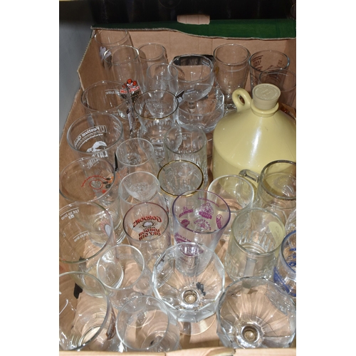 500 - TWO BOXES OF BEER FESTIVAL GLASSES, over fifty assorted glasses and tankards, National Winter Ales F... 