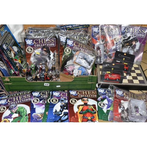 518 - A BOX OF DC CHESS COLLECTION MAGAZINES AND FIGURES, issues 1-20 and 24 have had the figures opened, ... 