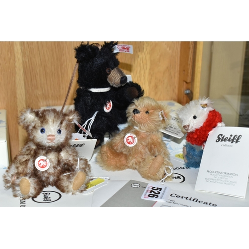 526 - FOUR BOXED STEIFF LIMITED EDITION MINIATURE BEARS, comprising '100th Anniversary Winnipeg Ornament',... 