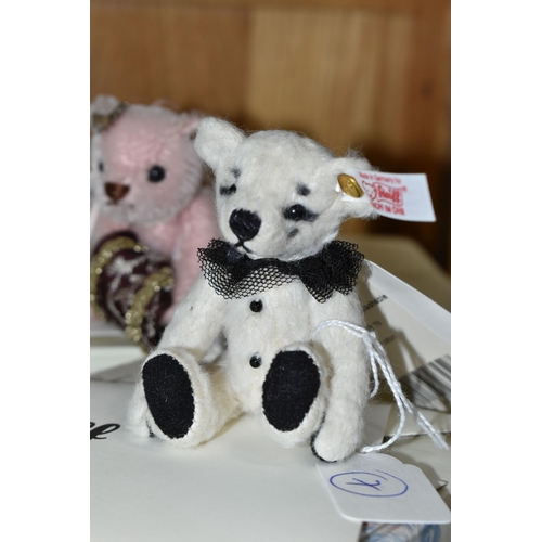 529 - FIVE BOXED STEIFF LIMITED EDITION TEDDY BEARS, comprising two 'Teddy Bear Pedrolino', no.034527, lim... 