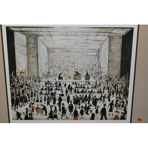 533 - AFTER LAWRENCE STEPHEN LOWRY (BRITISH 1887-1976) 'THE AUCTION', an unsigned limited edition lithogra... 