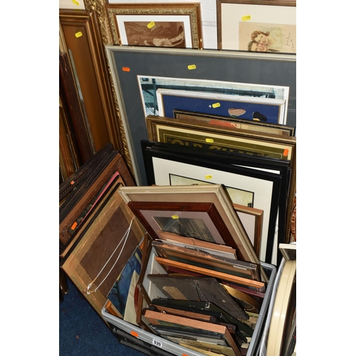 535 - TWO BOXES AND LOOSE ASSORTED PRINTS ETC, to include a pair of oval J. Dorval etchings, Albert Holden... 